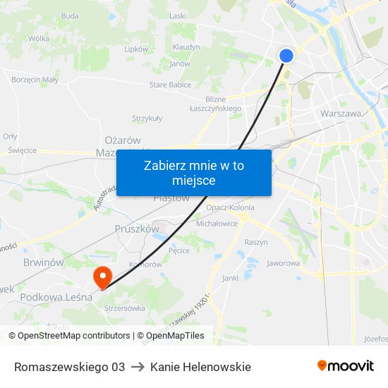 Romaszewskiego 03 to Kanie Helenowskie map