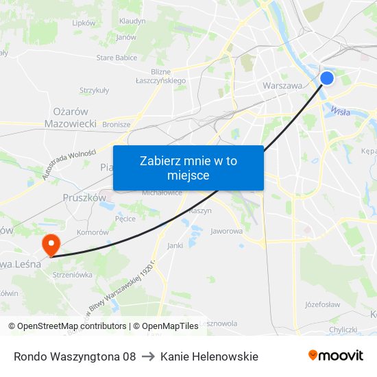 Rondo Waszyngtona to Kanie Helenowskie map