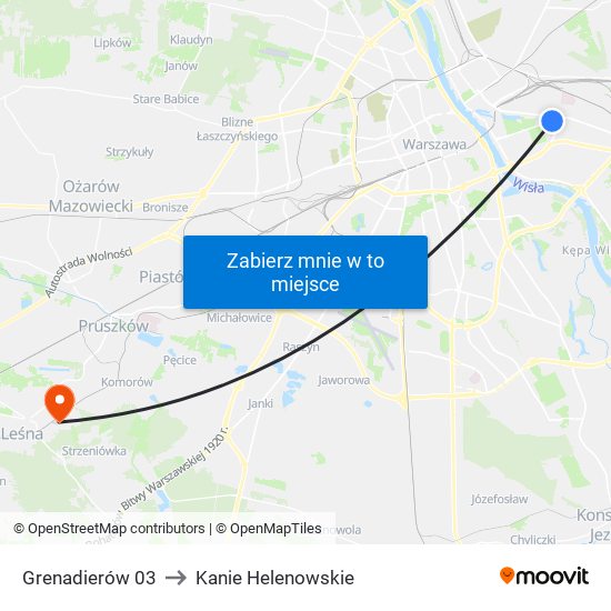 Grenadierów 03 to Kanie Helenowskie map