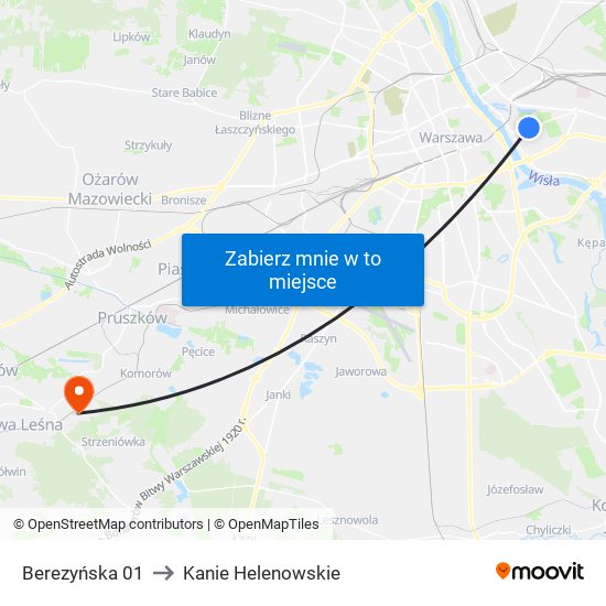 Berezyńska 01 to Kanie Helenowskie map