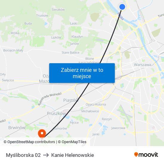 Myśliborska 02 to Kanie Helenowskie map