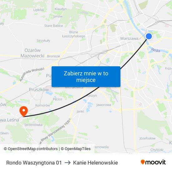 Rondo Waszyngtona to Kanie Helenowskie map