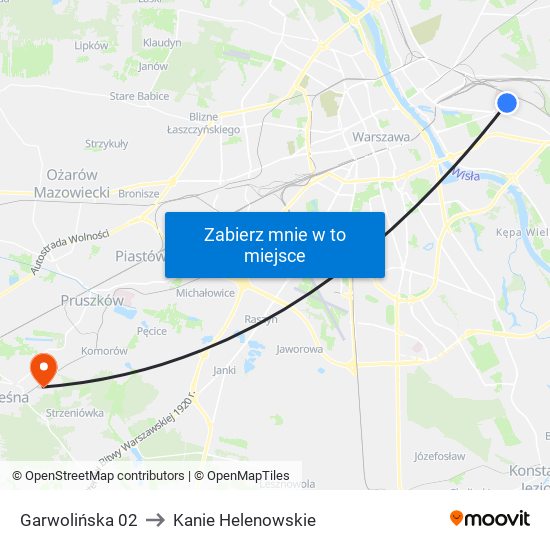 Garwolińska to Kanie Helenowskie map