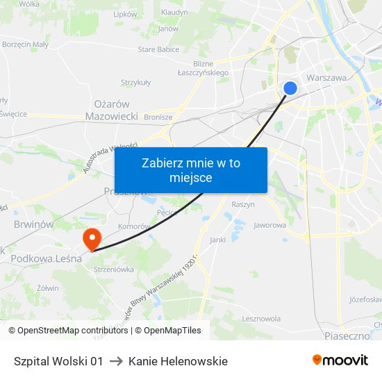 Szpital Wolski 01 to Kanie Helenowskie map