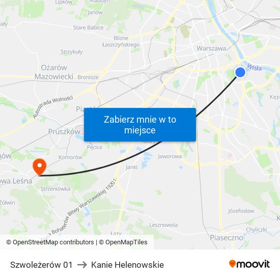 Szwoleżerów 01 to Kanie Helenowskie map