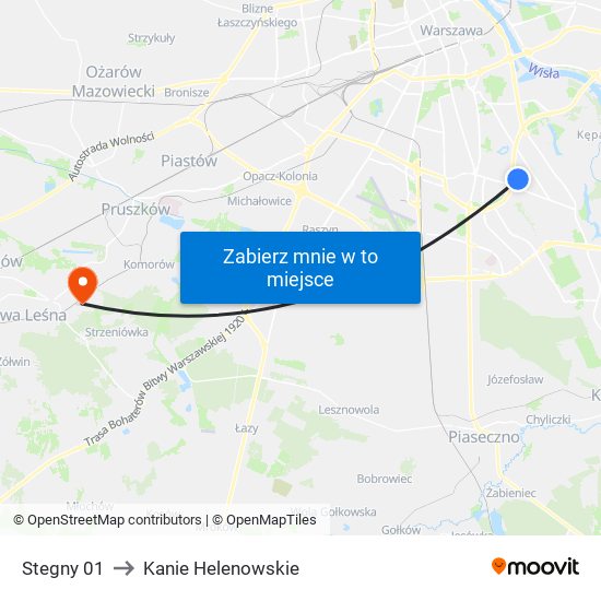 Stegny 01 to Kanie Helenowskie map