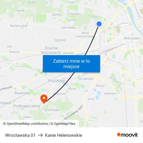 Wrocławska 01 to Kanie Helenowskie map