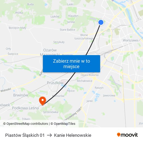 Piastów Śląskich 01 to Kanie Helenowskie map