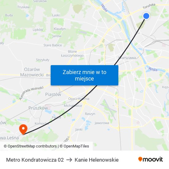 Metro Kondratowicza 02 to Kanie Helenowskie map