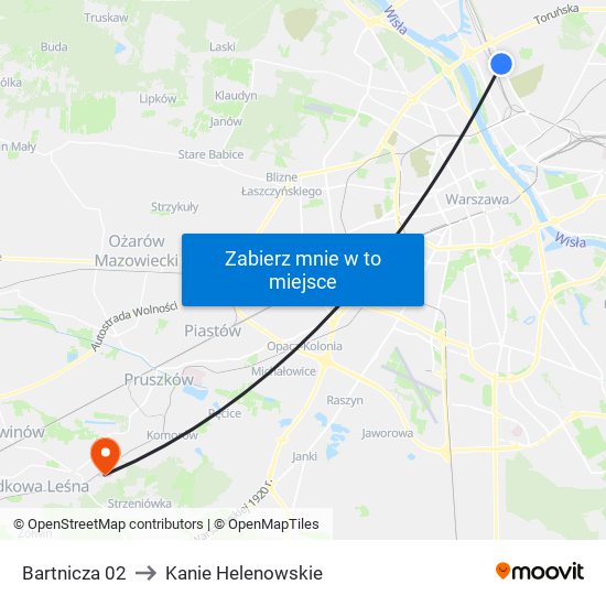 Bartnicza 02 to Kanie Helenowskie map