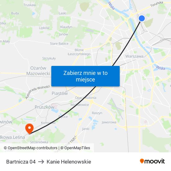 Bartnicza 04 to Kanie Helenowskie map