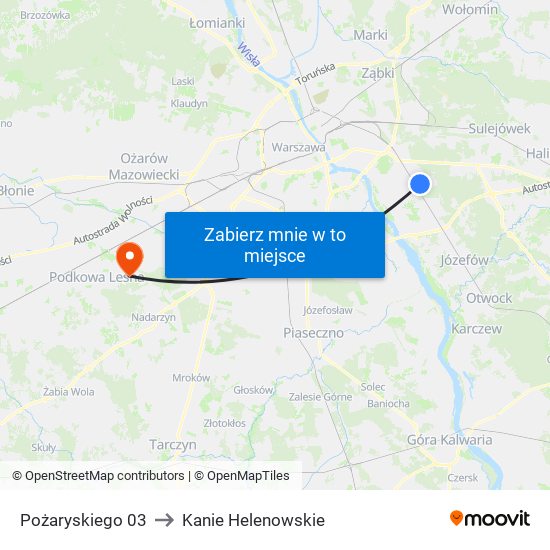 Pożaryskiego 03 to Kanie Helenowskie map