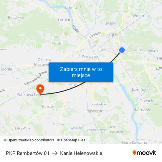 PKP Rembertów 01 to Kanie Helenowskie map