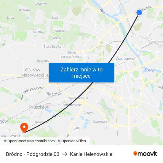 Bródno-Podgrodzie to Kanie Helenowskie map