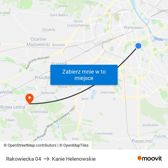 Rakowiecka 04 to Kanie Helenowskie map