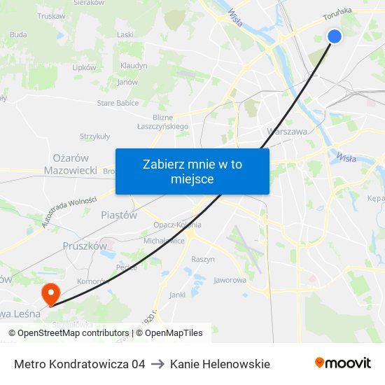 Metro Kondratowicza 04 to Kanie Helenowskie map