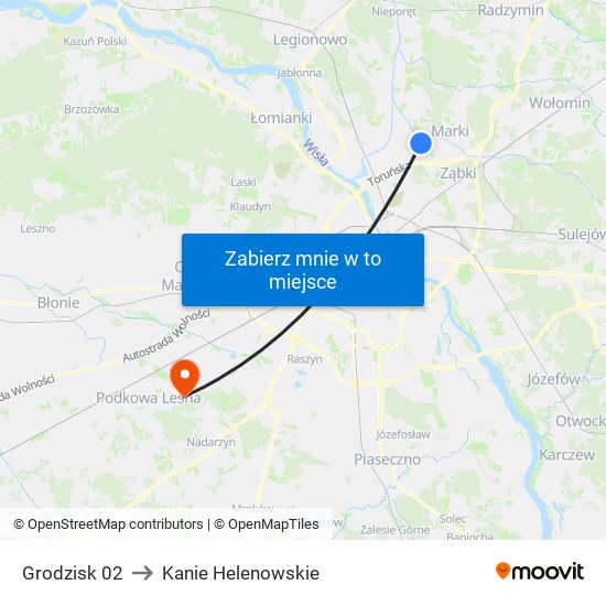 Grodzisk 02 to Kanie Helenowskie map