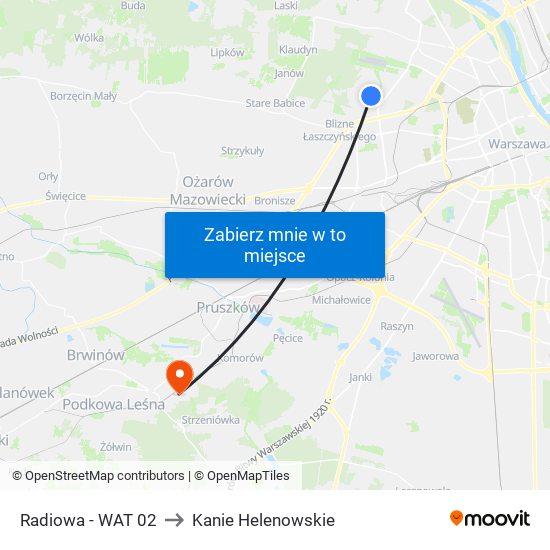 Radiowa - WAT 02 to Kanie Helenowskie map