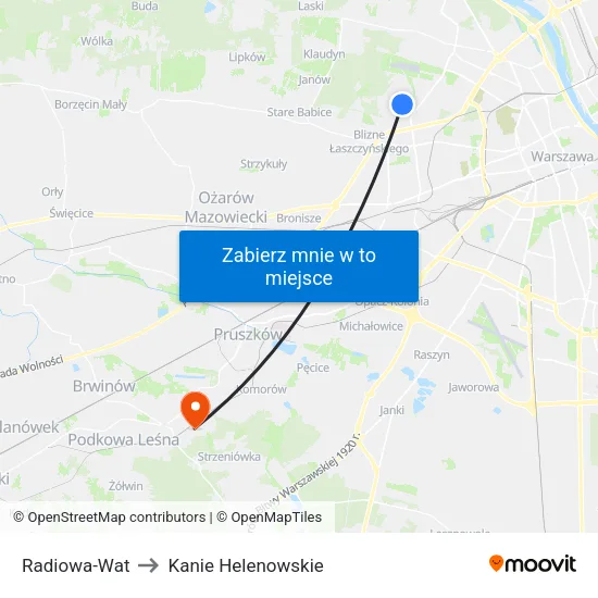 Radiowa - WAT to Kanie Helenowskie map