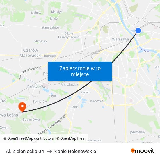 Al. Zieleniecka 04 to Kanie Helenowskie map