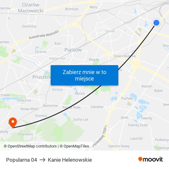 Popularna 04 to Kanie Helenowskie map