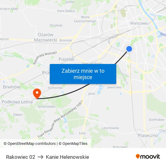 Rakowiec 02 to Kanie Helenowskie map