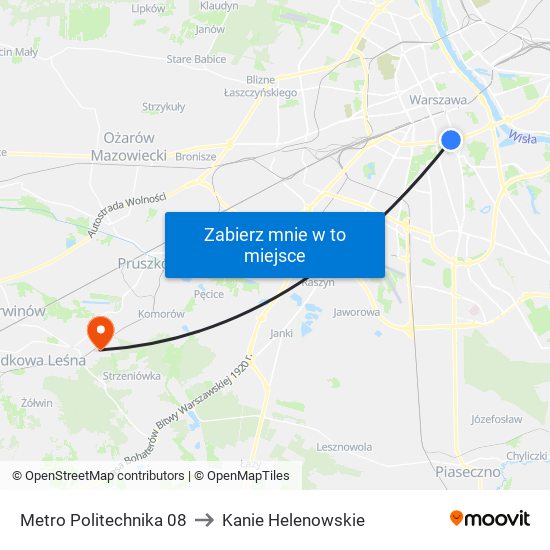 Metro Politechnika 08 to Kanie Helenowskie map