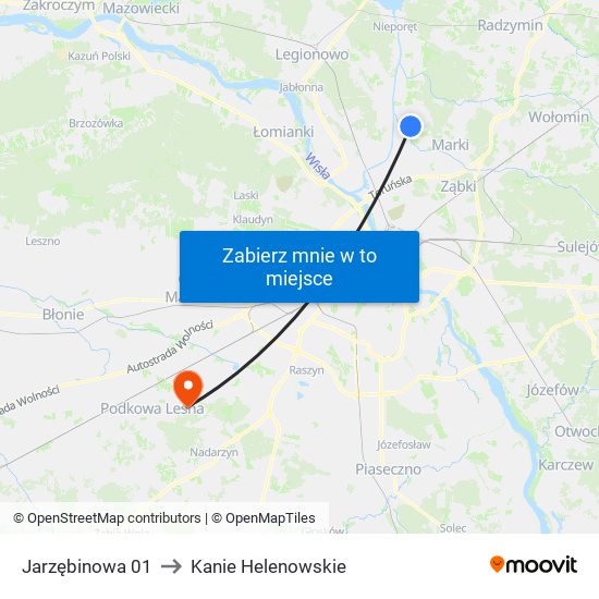 Jarzębinowa 01 to Kanie Helenowskie map