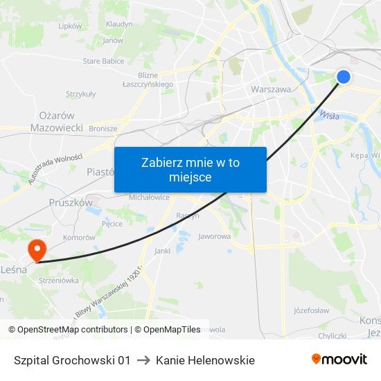 Szpital Grochowski 01 to Kanie Helenowskie map