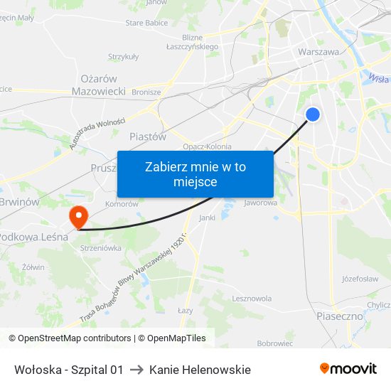 Wołoska - Szpital 01 to Kanie Helenowskie map