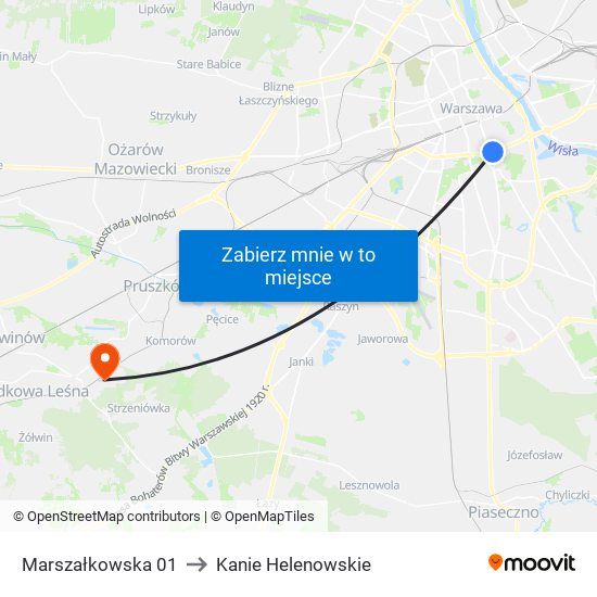 Marszałkowska 01 to Kanie Helenowskie map