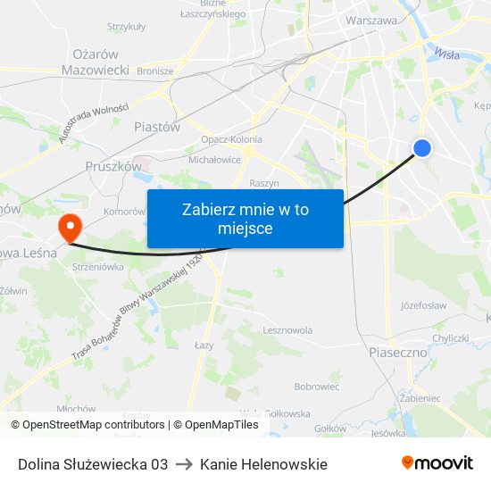 Dolina Służewiecka to Kanie Helenowskie map