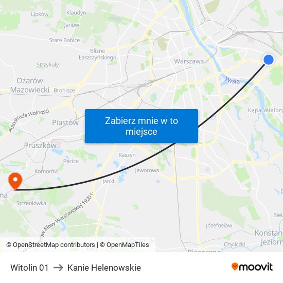 Witolin to Kanie Helenowskie map