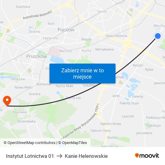 Instytut Lotnictwa 01 to Kanie Helenowskie map