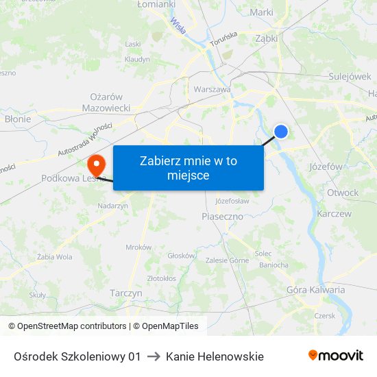 Ośrodek Szkoleniowy 01 to Kanie Helenowskie map