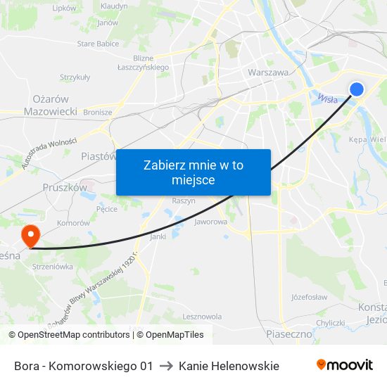 Bora - Komorowskiego 01 to Kanie Helenowskie map