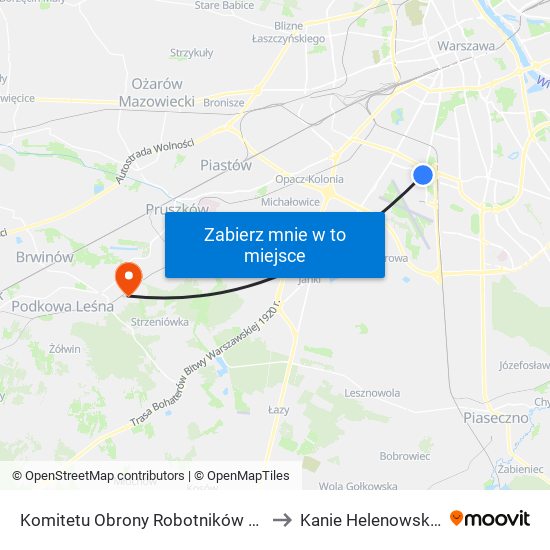 Komitetu Obrony Robotników to Kanie Helenowskie map