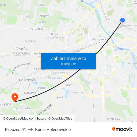 Rzeczna 01 to Kanie Helenowskie map