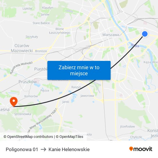 Poligonowa 01 to Kanie Helenowskie map