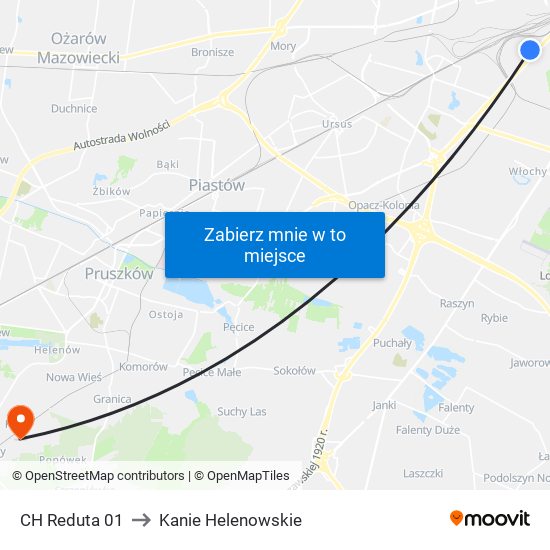 CH Reduta 01 to Kanie Helenowskie map