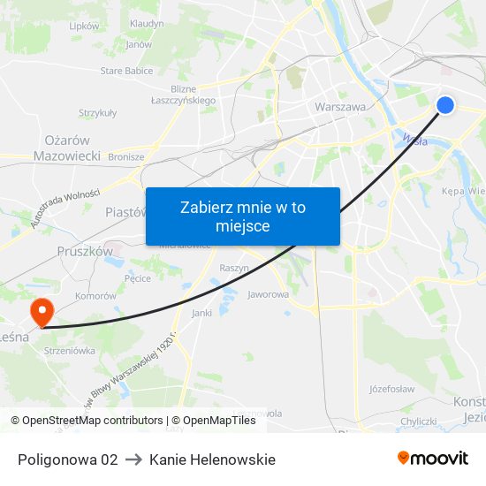 Poligonowa 02 to Kanie Helenowskie map