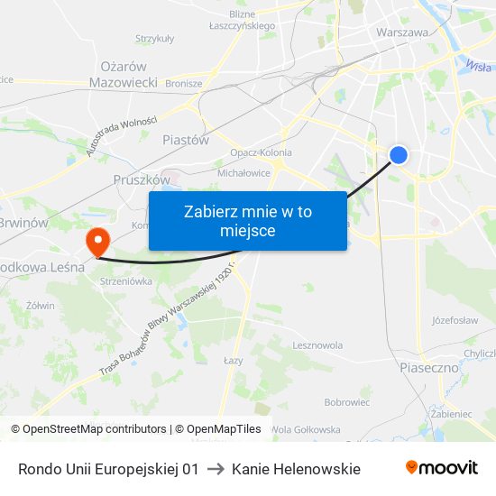 Rondo Unii Europejskiej 01 to Kanie Helenowskie map