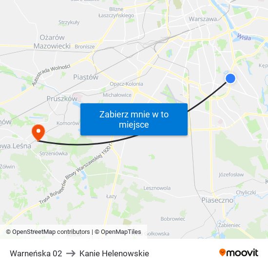 Warneńska 02 to Kanie Helenowskie map