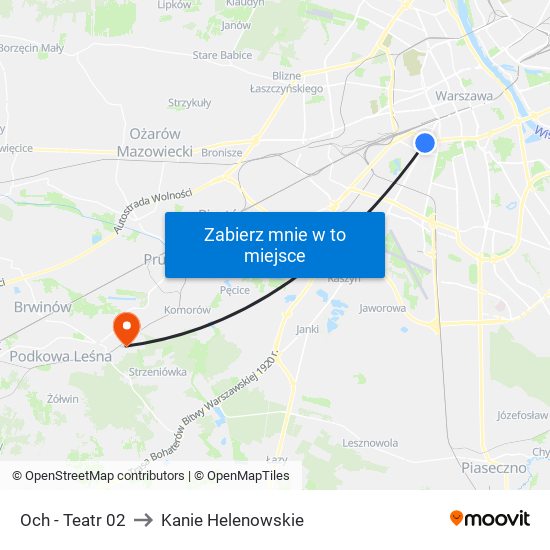 Och - Teatr 02 to Kanie Helenowskie map
