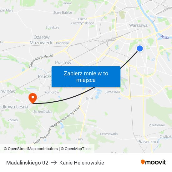 Madalińskiego 02 to Kanie Helenowskie map