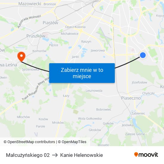 Małcużyńskiego 02 to Kanie Helenowskie map