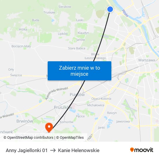 Anny Jagiellonki to Kanie Helenowskie map