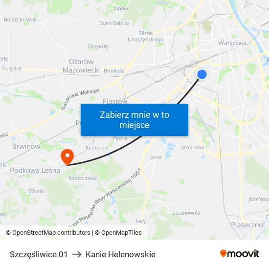 Szczęśliwice 01 to Kanie Helenowskie map