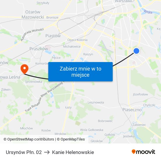 Ursynów Płn. 02 to Kanie Helenowskie map