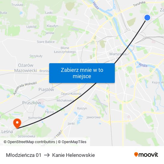 Młodzieńcza 01 to Kanie Helenowskie map